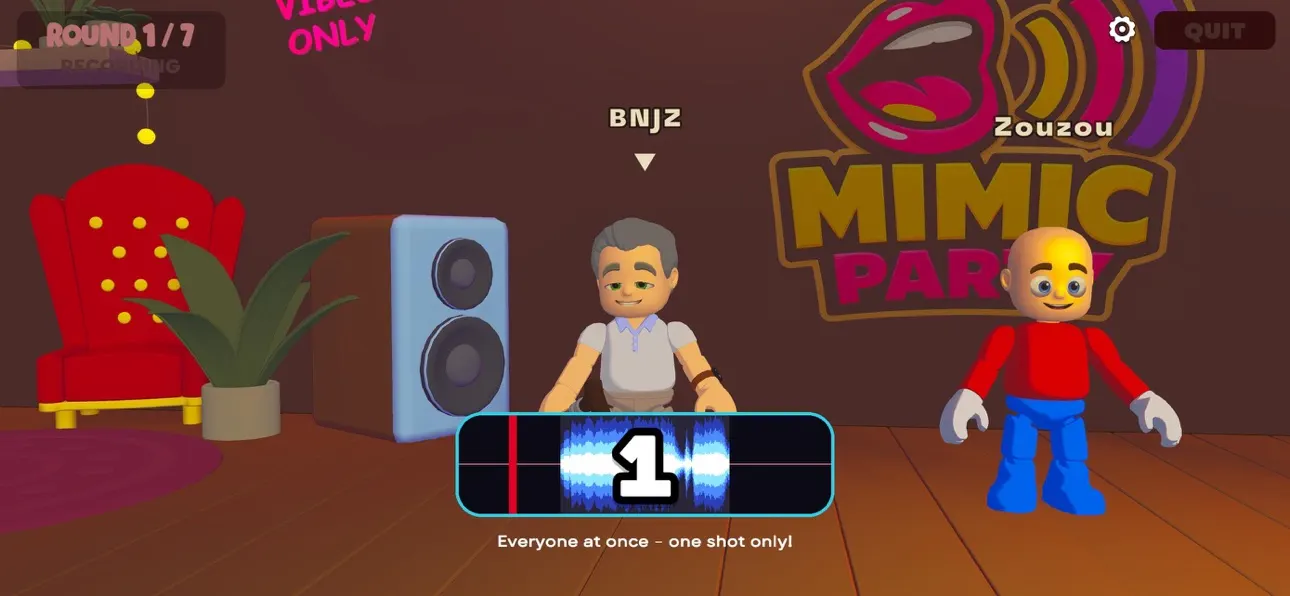 Everyone records at once, on the same countdown — one shot only